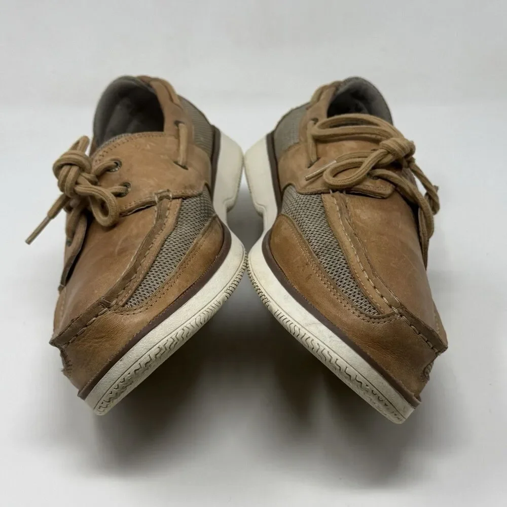 Sperry Top Sider Surveyor 2 Boat Shoes Mens 13 Brown Leather 2 Eye NO INSOLES